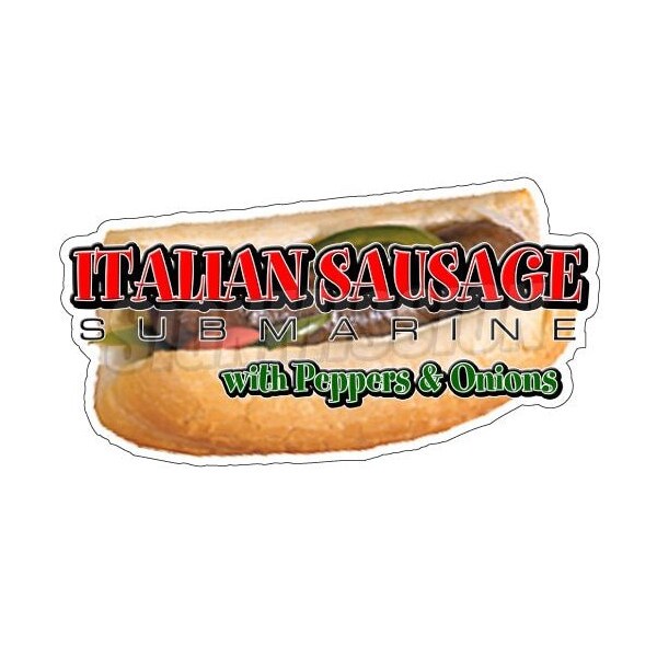 Safety Sign, 1.5 in Height, Vinyl, 48 in Length, Italian Sausage Sub